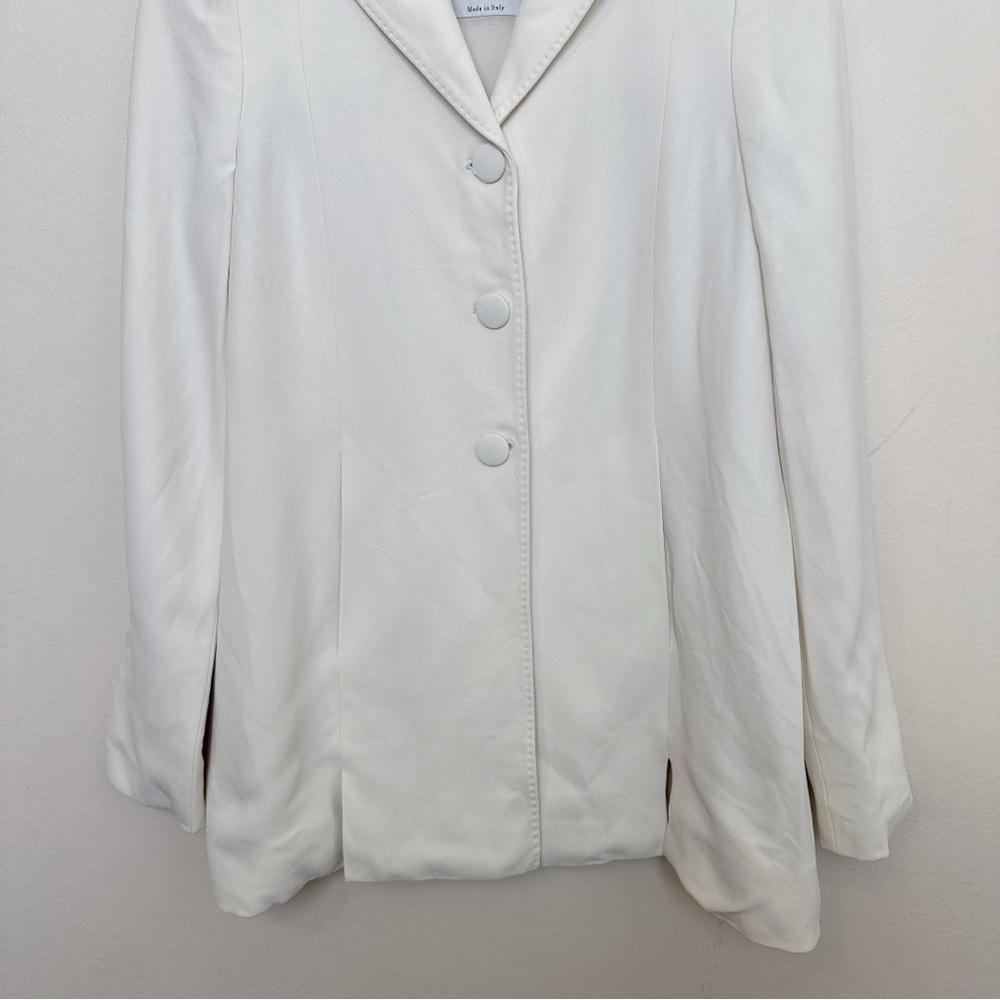 Moschino Womens 6 Ivory Vintage Crepe Button Blazer Italy - Picture 6 of 16